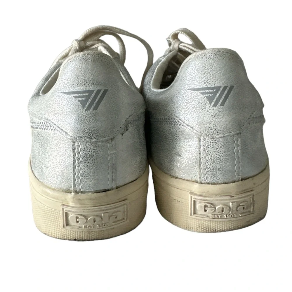 Gola Orchid II Leopard Women's sneakers size 8 white and silver metallic